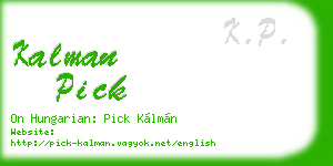 kalman pick business card